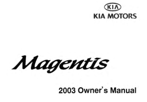 2003 KIA Magentis Owners Manual
